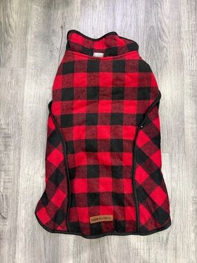 Eddie Bauer Red and Black Buffalo Plaid Dog Fleece Vest